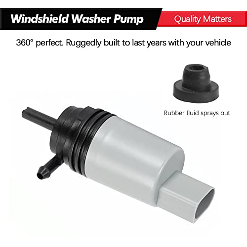 Front Windshield Washer Pump w/Grommet Replacement for BMW 328i, 325xi, 325i, 525i, 535i GT, 550i,640i, M3, M5, M6 Replaces OEM 67126934159, 67127302589, 21323-232316A