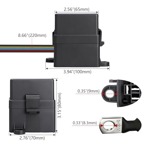 Weasch 12V 6 Way Pre-Wired Fuse Relay Box Kit with Two 80A 4-Pin Relays