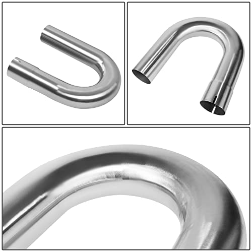 DNA MOTORING ZTL-25SS-8P 8 Pcs 2.5 Inches Stainless Steel DIY Custom Exhaust Tubing Mandrel Bend Pipe Straight & U-Bend Kit, Universal Fit
