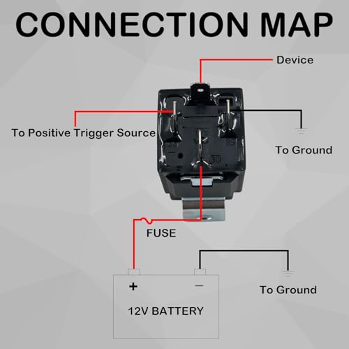 EVODAMP SHOX 12V 4 PIN Relay with Harness, JD1912 12 Volt 40 Amp SPST Automotive Relay with Sockets and Wires for Car Truck Van Motorcycle Boat 5 Pack