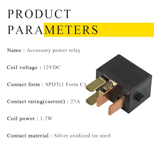 KVAEY 2PCS Car AC Relay, G8HL-H71 4 Pin Multiple Use Power Relay Assembly Fan Relay, Automotive Starter Relay Compatible with Accord, Element, Civic, CR-Z, CR-V, Car Accessories
