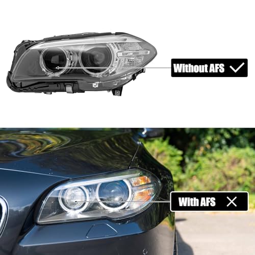 Front HID LED Halogen Headlights Assembly Left+Right Side for 2014-2017 BMW 535i/528i Luxury&Base w/LED DRL Driver&Passenger Head Lights Direct Replacement Headlamps Assy Set (A Pair (Headlights))