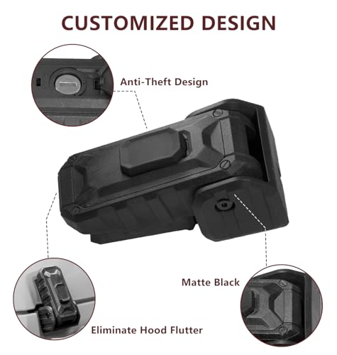 Locking Hood Latch with Keys, Jeep Hood Latch Compatible with 2018-2026 Jeep Wrangler JL JLU Jeep Gladiator JT, Anti-Theft Hood Lock Catch Latch Accessories, Dust & Water Resistant, 1 Pair(Not for JK)
