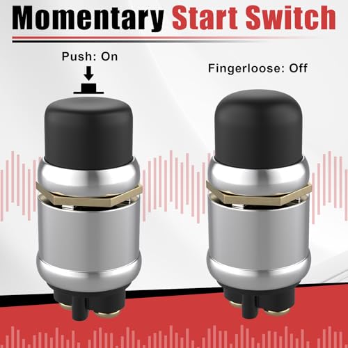 BFXM Push Button Starter Switch 12V 50A, Waterproof Momentary Start Switch for Car Engine, Push Button Starter for Truck Boat ATV