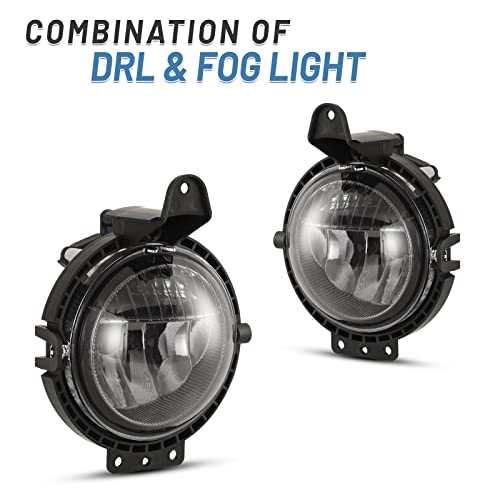 AUTOWIKI Front Bumper Fog Light Assembly for 2007-2015 Mini Cooper R56/ Convertible, 2006-2013 Mini Clubman With Smoke Lens 2PCS Fog Lights Replacement Set