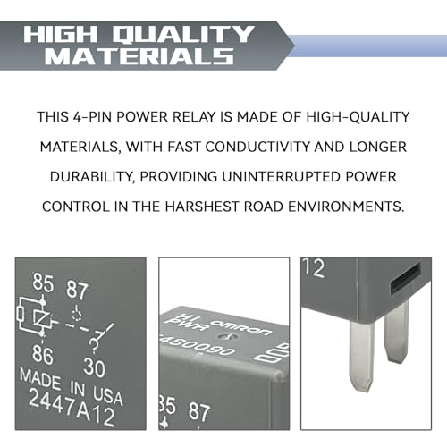 QKYS 2PCS 12088567 8567 Automotive Relay, High-Performance 12VDC 30A 4Pin Fuse Box Relays, 12088567 8567 GM Ecm Flashers Relay Fit for Buick, Cadillac, Chevrolet, Ignition, Horn & More