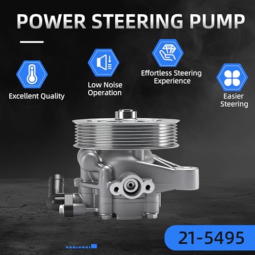 Loautong Power Steering Pump with Pulley, for Honda Accord 2008 2009 2010 2011 2012 2.4L, OE 21-5495, 56100R40A03