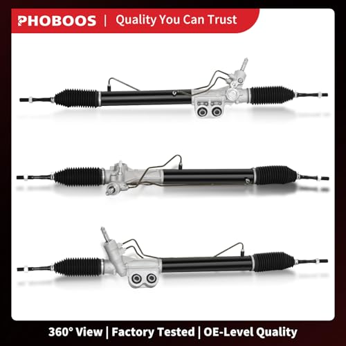 PHOBOOS Hydraulic Power Steering Rack and Pinion Assembly Compatible with Nissan Frontier 2005-2020, Pathfinder 2005-2012, Xterra 2005-2015, 2.4L, 2.5L, 4.0L, 5.6L, New Unit, Direct Fit, Ref. 26-3033