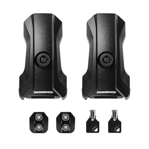 Seven Sparta Upgraded Locking Hood Latches for Jeep Wrangler JL/JLU 2018-2026 & Gladiator JT 2020-2026, with Keys & Security Screws - Aluminum Locking Hood Catch, 1 Pair, Streamlined
