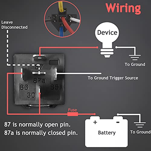 Hamolar 2 Pack 12V 40/30 Amp Car Relay DC 5 Pin SPDT and Harness - Heavy Duty 12 AWG Copper Wires Relays Kit for Automotive Truck Motorcycle Boat