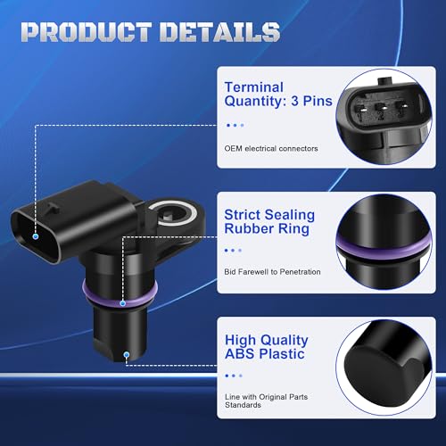 Engine Camshaft Position Sensor Compatible with Volkswagen 2013-2020 VW Jetta Passat Beetle Golf Tiguan GTI & Audi A3 A4 A5 A6 Q3 Q7 TT Quattro L4 1.4L 1.8L 2.0L Replaces 04C907601K, 04C907601B