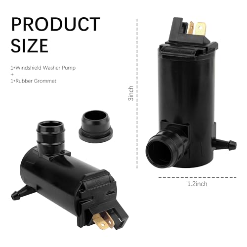 Windshield Washer Pump Replacement OEM#38512SC4673,38512SC4672 with Grommet,Windshield Wiper Pump Compatible with Suzuki Acura Honda,Standard Windshield Washer Fluid Pump(for Honda)