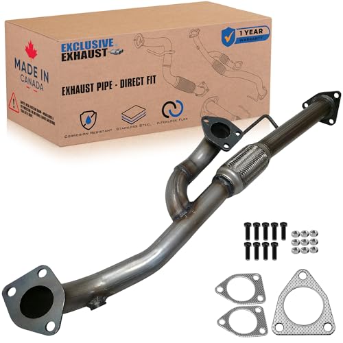 Exhaust Flex Y Pipe Replacement for Acura MDX, ZDX, Honda Pilot, Ridgeline 3.5L, 3.7L V6 (2003-2015) Stainless Steel Repair Direct Fit Kit with Gaskets Hardware - EXCLUSIVE EXHAUST