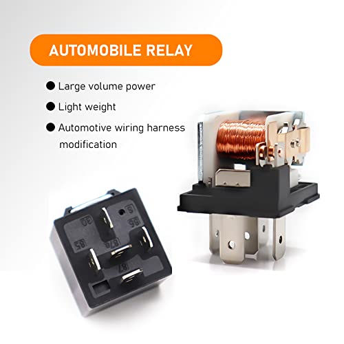 Sodcay 4 PCS 40A Automotive Relays, 5 Pin Relay, 12V Waterproof Car Auto Relay Switch, Replacement for Boat Outboard Motor (Black) (SOJDQ374BL-4PC)