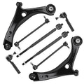 8PCS Front Lower Control Arm for Dodge Grand Caravan 2008-2018, for Chrysler Town & Country 2008-2016, for Volkswagen Routan 2009-2010, Sway Bar + Outer Tie Rod End Link Suspension Kit K622034 K622033
