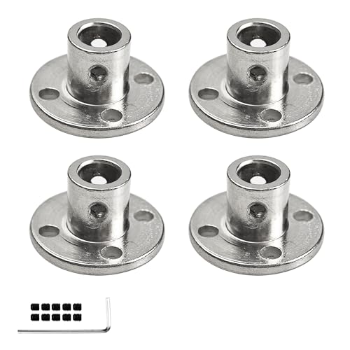 Runseaway 4Pcs 6.35mm Flange Coupling Connector, Rigid Guide Steel Shaft Coupler, High Hardness Guide Model Accessory for DIY RC Motor Axis Fittings