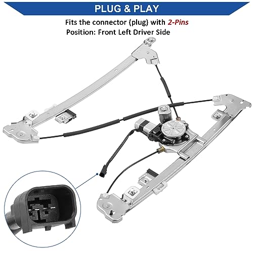 Obaee 741-428 Front Left Driver Side Power Window Regulator and Motor Assembly Compatible with Ford F-150 2004-2008, Lincoln Mark LT Base 2006-2008, Standard Cab or Crew Cap