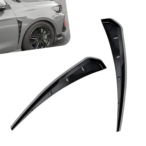 YAWUROU 2 PCS Car Side Fender Vent Trim, Spoiler Body Fender Decorative Stickers, Self-Adhesive Sport Style Air Intake Grille Decorative Sticker, Universal for Most Cars (Black)