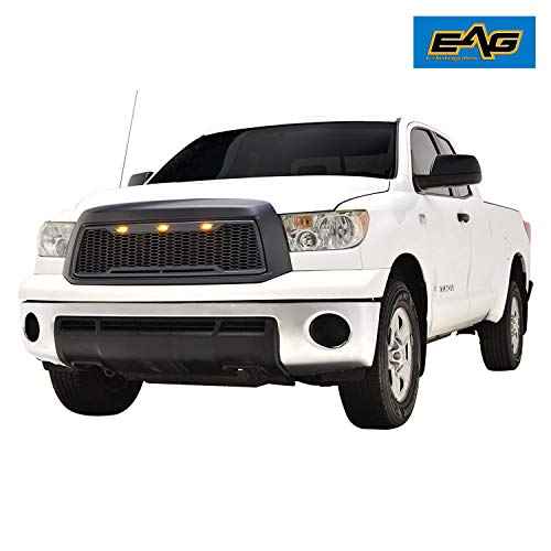 EAG Replacement Upper Grille Front Grill with Amber LED Lights Fit for 10-13 Tundra - Matte Black