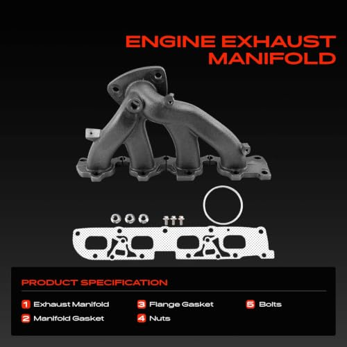 A-Premium L4 2.4L Exhaust Manifold Kit W/Gaskets Fit for Chevy Equinox 2013-2014, Captiva Sport 2013-2015 & GMC Terrain 2013-2014, Replaces 12633603, 12672961