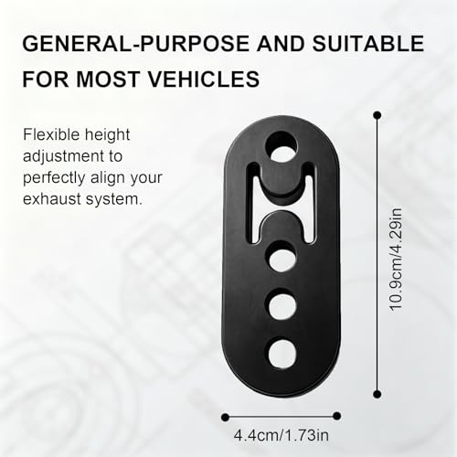 4 Holes Rubber Exhaust Hanger, 0.47in Adjustable Muffler Shock Absorber Insulator Bushing, High Density Weather-Proof Tailpipe Mount Bracket, Universal Damping Hanger Fit for Car Truck Jeep SUV