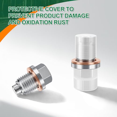 JUSTTOP M14 x 1.5 Magnetic Oil Drain Plug,Magnetic Stainless Steel Oil Pan Drain Nut Bolt with 5 PCS Washer Gasket,Fits for Ford GM Honda Hyundai KIA,Motorcycles,Boats