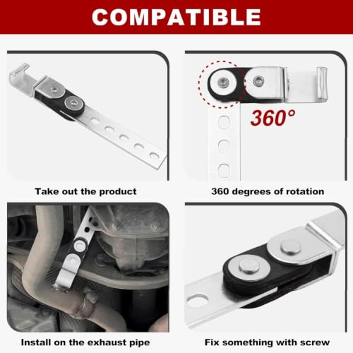 joytrace 2-Pack Swivel Exhaust Hangers - Universal Rotating Muffler Brackets Muffler Hanger Bracket Universal fit
