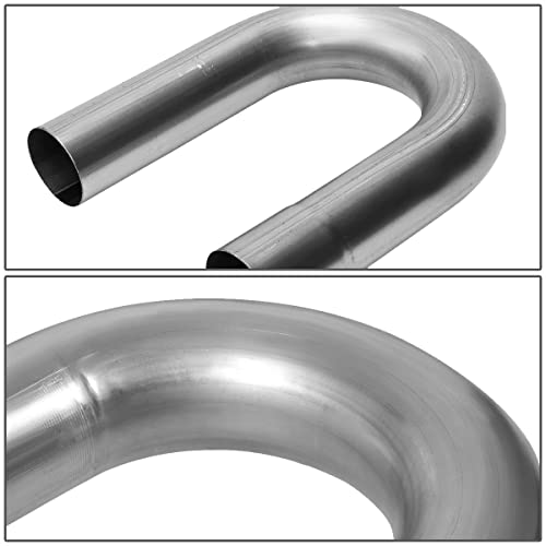 DNA MOTORING ZTL-25RAW-8P 8 Pcs 2.5 Inches Mild Steel DIY Custom Exhaust Tubing Mandrel Bend Pipe Straight & U-Bend Kit, Universal Fit