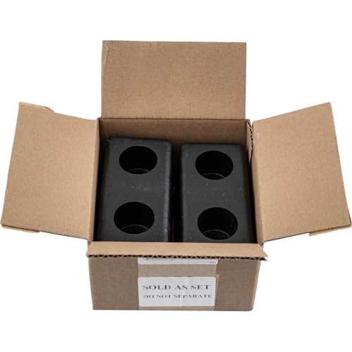 Buyers Products B5500 Molded Rubber Bumper Set, 3 x 3-1/2 x 6 Inch Tall, Durable Rectangular Rubber Bumpers for Truck and Trailer Protection, Compression-Molded Impact Guard, Pack of 2