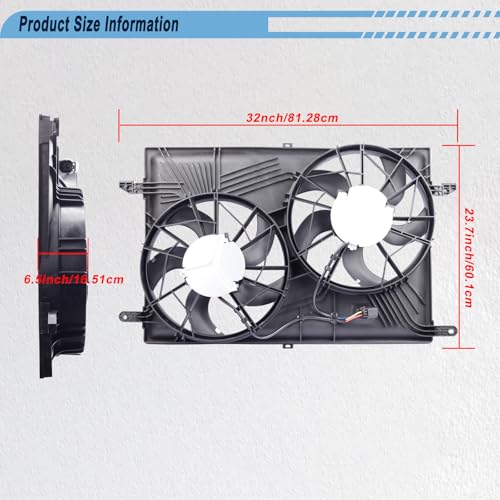 Gjhch Radiator Cooling Fan Compatible with 2008-2017 Enclave, 23434158