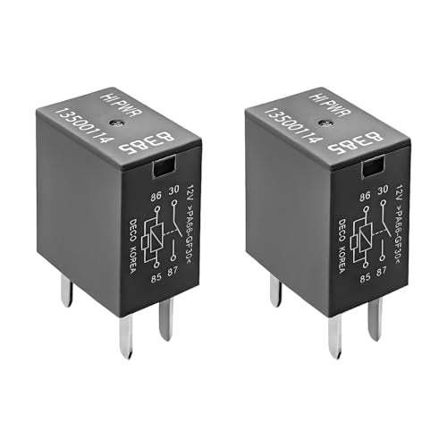 MTRPS 2 PCS Car Air Conditioning Relay, 13500114/8385 12VDC 40A 4-Pin Fuse Box Relays, Multi Purpose High Power Automotive Relay for Electric Cooling Fan Motor Starter Taillight