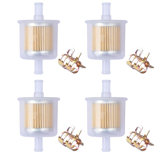 Universal Replacement Gas Inline Fuel Filters for Motorcycles, Cars, Trucks And Gasoline Powered Engines 3/8 Inch (Pack of 4)
