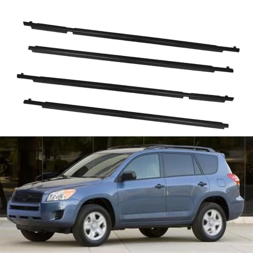 Dxuekeo Weather Stripping Window Molding Trim Seal Compatible with Toyota Rav4 2009-2012 Replace# 75710-0R020 75720-0R020 75730-0R020 75740-0R020
