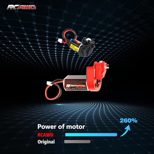 RCAWD 260% More Power 180 Motor 51T SCX24 Transmission Gearbox Set for Axial 1/24 SCX24 AX24 Series Upgrades Part Red