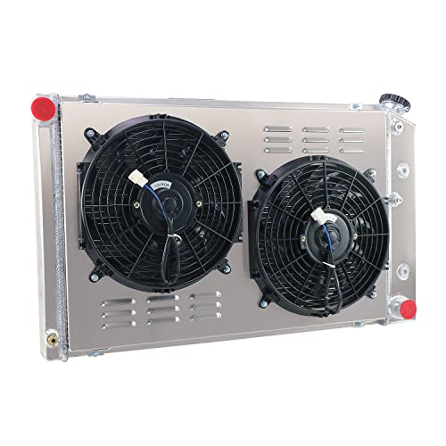 3 Row Cooling Radiator Fan Shroud Set for 1978-1987 Chevy El Camino Monte Carlo Cutlass Grand Prix Camaro G body Radiators 1982 1986 1984 1985