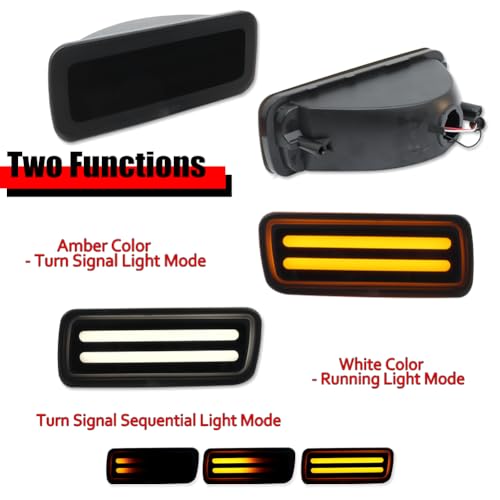GTINTHEBOX for 1985 1986 1987 1988 1989 1990 1991 1992 Chevy Camaro Front Bumper Turn Signal Daytime Running Light Smoked Lens Switchback White & Amber LED Lamp
