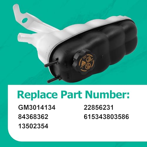 Engine Coolant Reservoir Tank, Coolant Expansion Reservoir Tank with Cap Compatible with Silverado 1500 Tahoe Sierra 1500 Yukon Escalade 2014 2015 2016 2017 2018 2019 2020 Replace# 603-973, 22856231