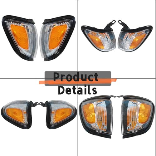 labwork Replacement for Tacoma 2001-2004 Parking/Side Marker Light Assembly Pair Driver and Passenger Side Black
