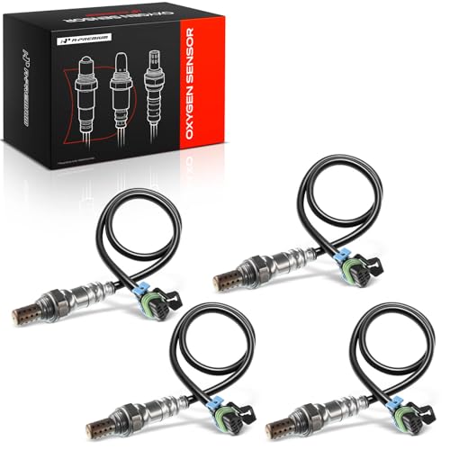 A-Premium O2 Oxygen Sensor Compatible with Chevy, GMC, Cadillac, Buick & Saturn Models - Equinox, Impala, Traverse, Captiva Sport, Terrain, SRX, Allure, Lacrosse - Upstream and Downstream, 4-PC Set