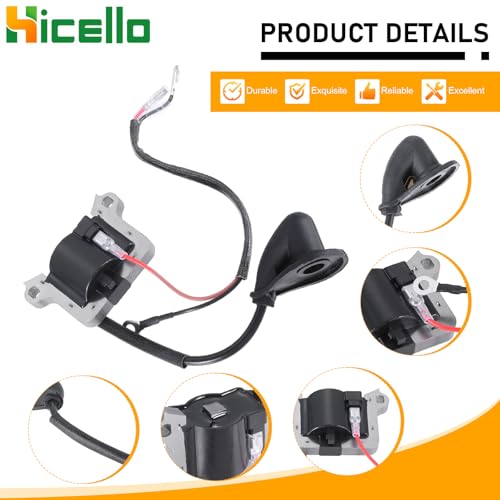 Hicello 62mm Brush Cutter Ignition Coil, 43CC 49CC 52CC Strimmer Ignition Coil Module for 2-stroke Engine Grass Trimmer Multi Tool Tiller Cultivator Garden Machines