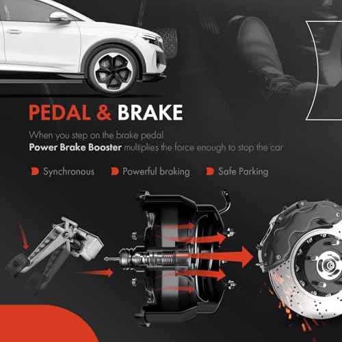 A-Premium Vacuum Power Brake Booster Compatible with Chevrolet Tahoe 1997-2000, C1500/C2500/K1500/K2500 Suburban, Sonora & GMC Yukon 1997-2000, C1500/C2500/K1500/K2500 Suburban & Cadillac Escalade