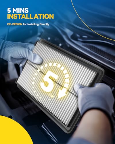 PHILTOP Engine Air Filter, Compatible with CA12051 Honda Civic 2016-2026, HR-V 2023-2025, L4 2.0L, Improve Engine Performance, Rigid Panel