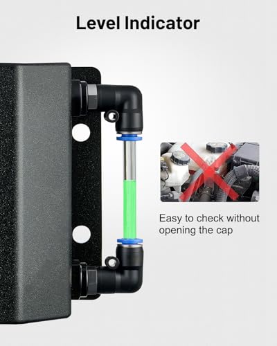 EVIL ENERGY Coolant Overflow Tank, Aluminum Radiator Tank, Reservoir Expansion Tank Universal 1L Black