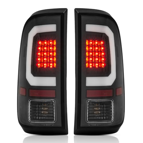 LED Tail Lights Assembly Compatible with 1997-2003 Ford F150,1999-2007 Ford F250 F350 Superduty Driver and Passenger Side, Black Housing Clear Lens