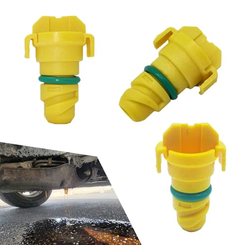 Opuweiy 3 PCS Plastic Oil Drain Plug, Leak-proof Engine Oil Pan Drain Screw with Rubber Ring, Replace for OEM #KX6Z6730B, Compatible with Ford F150 Edge Navigator (Yellow)
