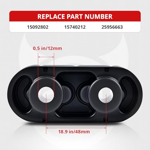 EVIL ENERGY Exhaust Hanger Rubber Insulator Bushing Mount Replacement for GM Chevy Silverado 1500 GMC Cadillac Escalade 2 Holes 2Pcs