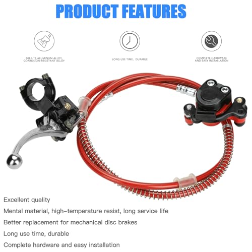 YOXUFA Mini Bike Hydraulic Disc Brake Caliper Kit Replacement for Baja Doodle Bug DB30 Blitz Dirt Bug Predator 79cc 97cc 2.8hp Mini Bike Parts with 50 inch Hose Tube Master Cylinder