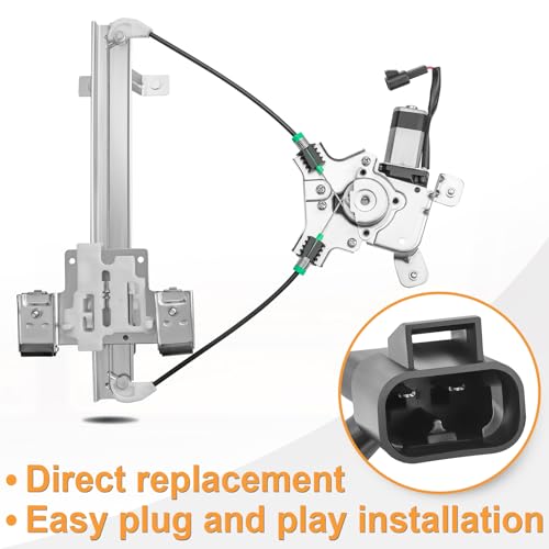 NPAUTO Rear Left Driver Side Power Window Regulator with Motor fit for 07-14 Chevy Tahoe, GMC Yukon, Cadillac Escalade 2007 2008 2009 2010 2011 2012 2013 2014, 741-390