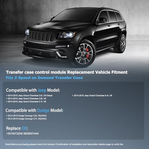OTO-K Transfer Case Control Module TCCM Compatible with Dodge Durango/Grand Cherokee 2014 2015 2-Speed Automatic Transmission,Replace#68395074AA 05150732AE