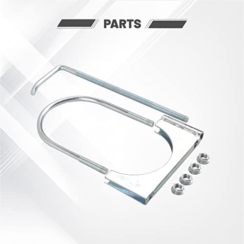 GESEXI Exhaust Clamp With Hanger fit 4" Exhaust Pipe, Universal Clamp On Exhaust Hanger-2PCS